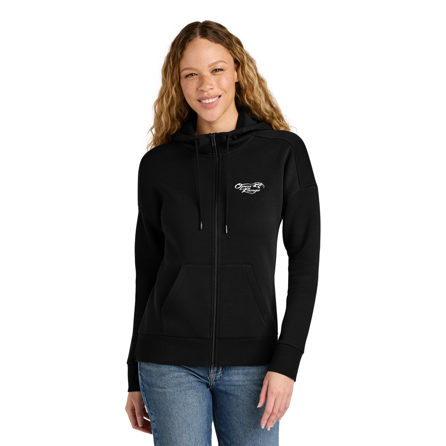 District® Women’s Perfect Weight® Fleece Drop Shoulder Full-Zip Hoodie - DT1104