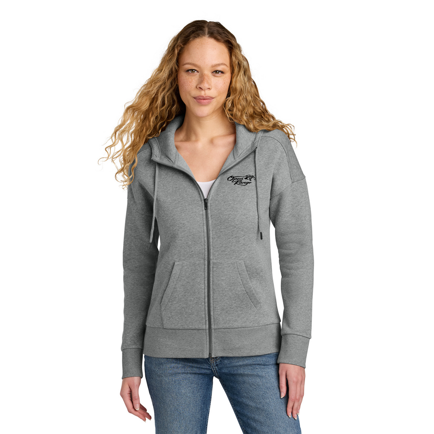 District® Women’s Perfect Weight® Fleece Drop Shoulder Full-Zip Hoodie - DT1104